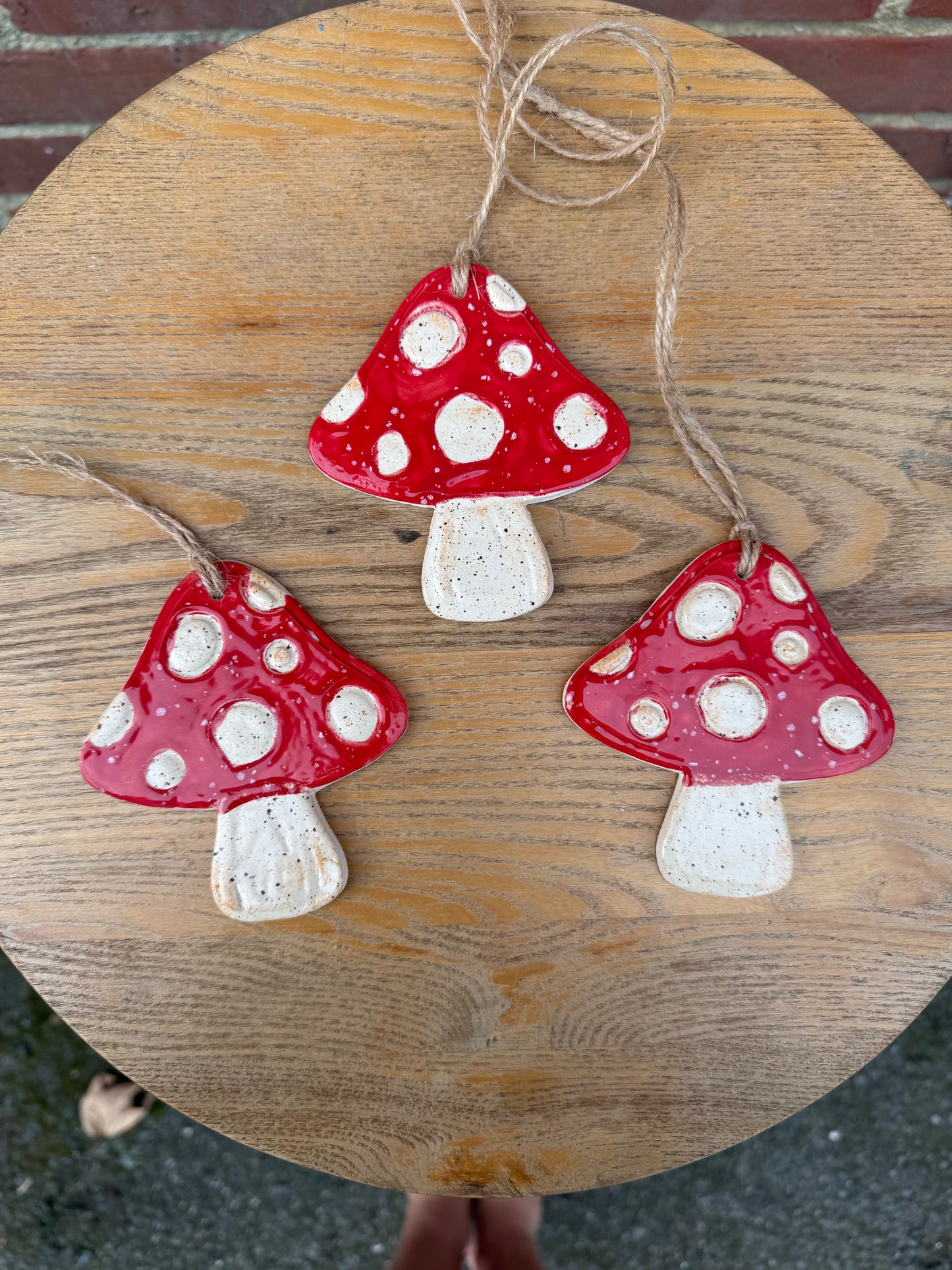 Ceramic Toadstool - Red with with Spots