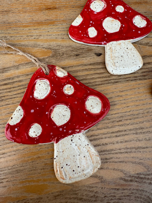 Ceramic Toadstool - Red with with Spots
